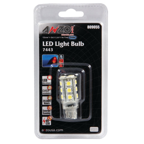 ANZO LED Bulbs Universal 7444 White - 18 LEDs 1 3/4in Tall - 809055