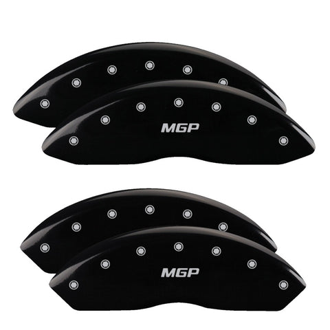 MGP 4 Caliper Covers Engraved Front & Rear MGP Black finish silver ch - 34006SMGPBK