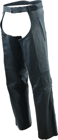 River Road Longhaul Leather Chaps Black - Large - 094440