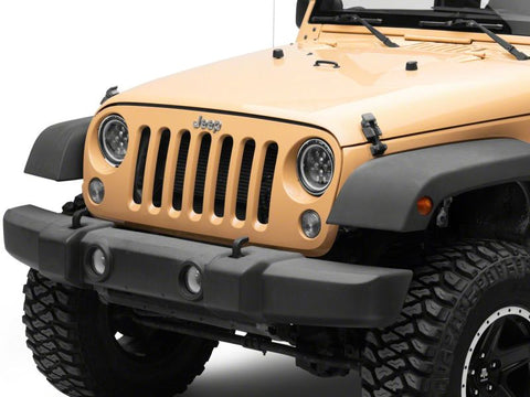 Raxiom 07-18 Jeep Wrangler JK Axial Spider LED Headlights w/Angel Eye Halo- Blk Housing (Clear Lens) - J152602