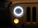 Raxiom 07-18 Jeep Wrangler JK Axial Series LED Headlights- Black Housing (Clear Lens) - J132813