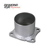 Diamond Eye ADAPTER 4-BOLT FLANGE 4in INNER DIA CLAMP-ON AL: 01-05 CHEVY/GMC 6.6L 2500/3500 CHV-FBA - 321045