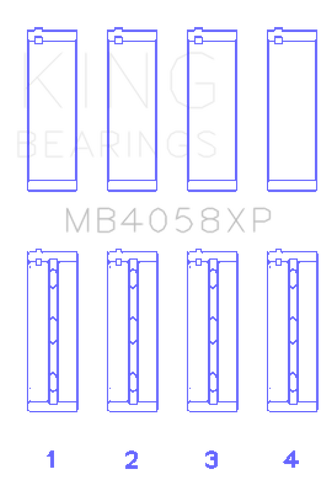 King Nissan VQ35DE (Size STDX) Performance Main Bearing Set - MB4058XPSTDX