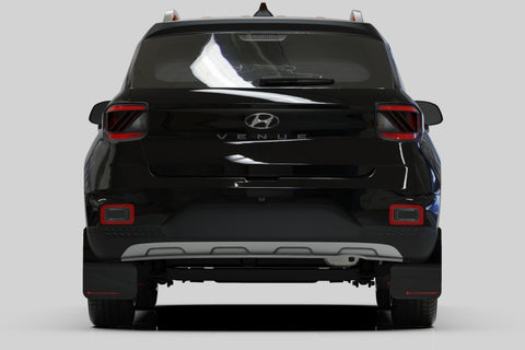 Rally Armor 20-22 Hyundai Venue Black Mud Flap Red Logo - MF65-UR-BLK/RD
