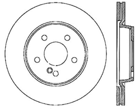 StopTech 05-09 MB CLS500/CLS550 / 04-13 ES320/ES350 / 03-09 E500/E550 Rear Drilled Brake Rotor - 128.35063L