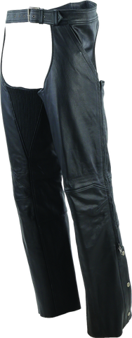 River Road Plains Leather Chaps Black - Large - 094420