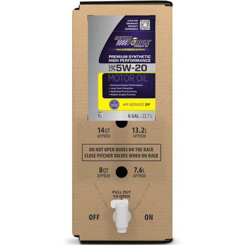 Royal Purple Premium Synthetic High Performance Multi-Grade 5W20 Motor Oil - 6 Gallon Bag-In-Box - 60520