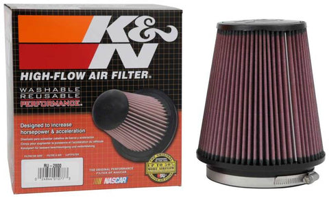 K&N Filter Universal Rubber Filter 5 inch Flange 6 1/2 inch Base 4 3/8 inch Top 7 inch Height - RU-2800