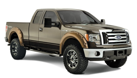 Bushwacker 09-14 Ford F-150 Styleside Max Pocket Style Flares 4pc 67.0/78.8/97.4in Bed - Black - 20927-02