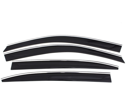 AVS 21-22 Nissan Rogue Ventvisor Low Profile Window Deflectors 4pc - Smoke w/Chrome Trim - 794052