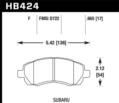 Hawk Subaru HPS Street Front Brake Pads - HB424F.665