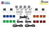 Diode Dynamics Stage Series SXS Rock Light Installer Kit - RGBW M8 w/Controller (4-pack) - DD7751C