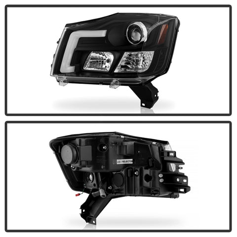 Spyder 04-15 Nissan Titan High-Power LED Module Equipped Headlights - Black (PRO-YD-NTI04PL-BK) - 5088406