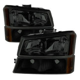 xTune Chevy Silverado 2500HD 03-06 Crystal Headlights w/ Bumper Lights HD-JH-CSIL03-AM-BSM-SET - 9030253