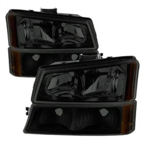 xTune Chevy Silverado 2500HD 03-06 Crystal Headlights w/ Bumper Lights HD-JH-CSIL03-AM-BSM-SET - 9030253