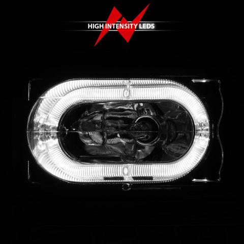 ANZO 88-98 Chevrolet C1500 Crystal Headlights Chrome Housing w/ Signal and Side Marker Lights - 111508