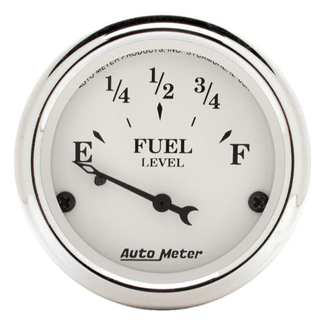 AutoMeter Gauge Fuel Level 2-1/16in. 73 Ohm(e) to 10 Ohm(f) Elec Old Tyme White - 1605