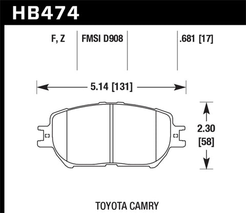Hawk HPS Street Brake Pads - HB474F.681