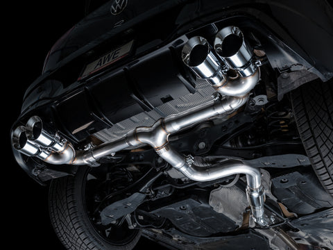 AWE Tuning MK8 Volkswagen Golf R 3in Track Edition Quad Exhaust - Chrome Silver Tips - 3020-42658