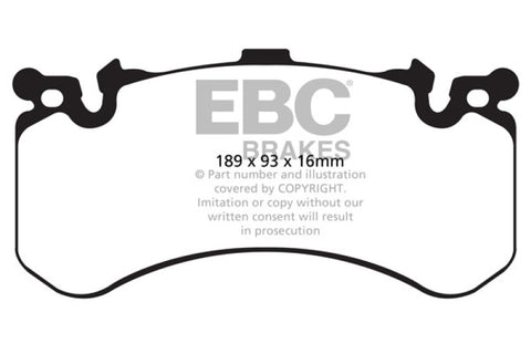 EBC 11+ Audi A8 Quattro 6.3 (Cast Iron Rotors) Yellowstuff Front Brake Pads - DP42158R
