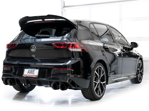 AWE Tuning MK8 Volkswagen Golf R 3in Touring Edition Quad Exhaust - Diamond Black Tips - 3015-43658