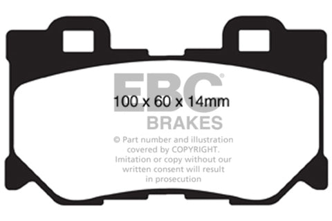 EBC Racing 08-13 Infiniti FX50 5.0L RP-X Rear Brake Pads - DP81824RPX