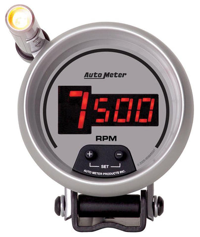 Autometer Ultra-Lite Digital 2-1/16in 0-280 OHM Silver Dial w/ Red LED Programmable Fuel Level Gage - 6510