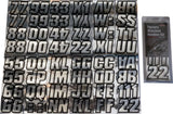 Hardline Snowmobile Lettering Registration Kit 2 in. - 500 Chrome/Black - CHBLK500