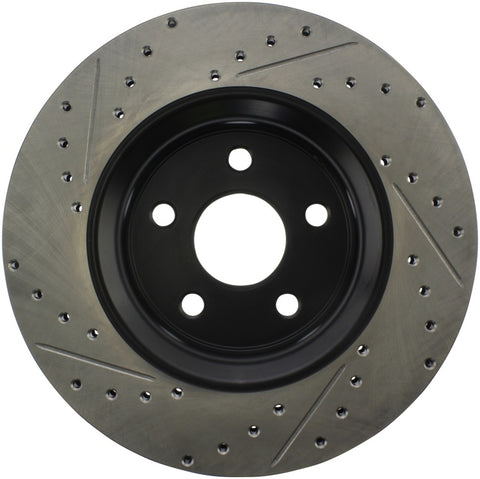 StopTech 11-12 Dodge Durango Sport Drilled & Slotted Front Driver-Side Brake Rotor - 127.58008L