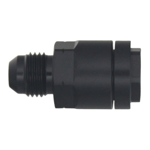 DeatschWerks 6AN Male Flare to 3/8in Female EFI Quick Connect Adapter - Anodized Matte Black - 6-02-0103-B
