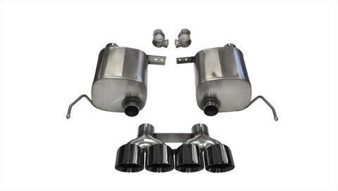 Corsa 14-19 Chevy Corvette C7 Coupe 6.2L V8 AT/MT 2.75in Valve-Back Dual Rear Exit Black Xtreme Exht - 14762BLK