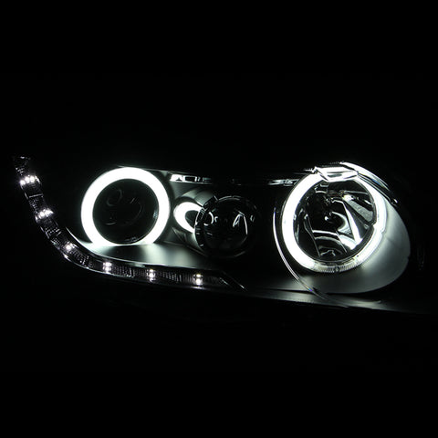 ANZO 2006-2011 Honda Civic Projector Headlights w/ Halo Black (CCFL) - 121454