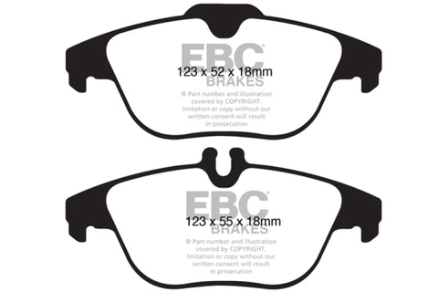 EBC 12-14 Mercedes-Benz C250 (W204) 1.8 Turbo Yellowstuff Rear Brake Pads - DP41990R
