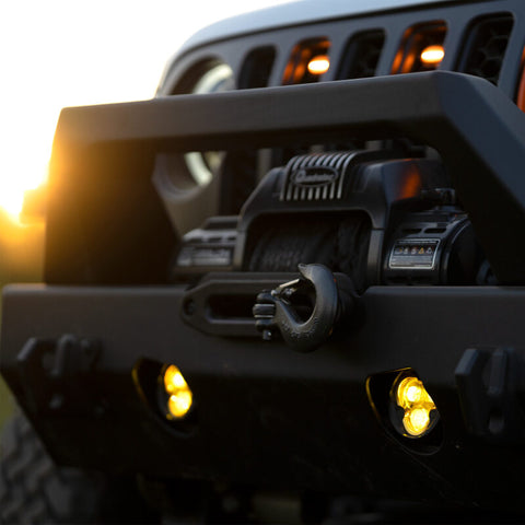 KC HiLiTES FLEX ERA 3 Dual Mode SAE Fog Lights - 2-Light Master Kit for Jeep Aftermarket Bumpers - 97147