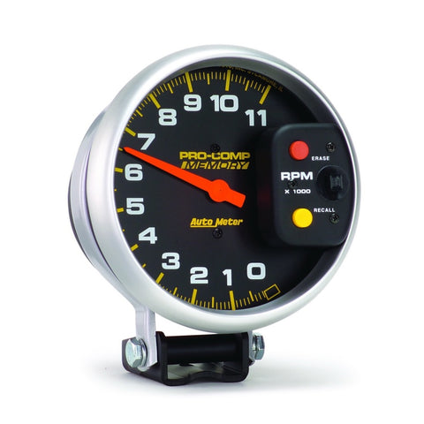 Autometer Pro-Comp 5in 0-11000 RPM Pedestal w/Peak Memory Tachometer - 6811