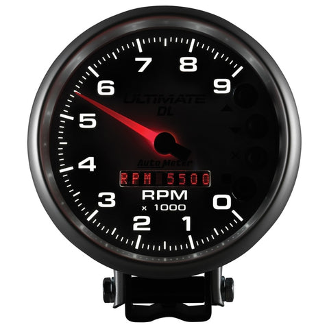 AutoMeter Gauge Tach 5in. 9K RPM Pedestal Datalogging Ultimate Dl Playback Silver - 6894