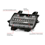 ANZO 18-19 Jeep Wrangler JL Halogen Chrome Clear w/ Sequential Signal - 511083
