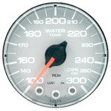 Autometer Spek-Pro Gauge Water Temp 2 1/16in 300f Stepper Motor W/Peak & Warn Slvr/Chrm - P346218