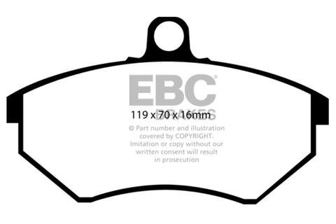 EBC 94 Volkswagen Cabriolet 1.8 Ultimax2 Front Brake Pads - UD696
