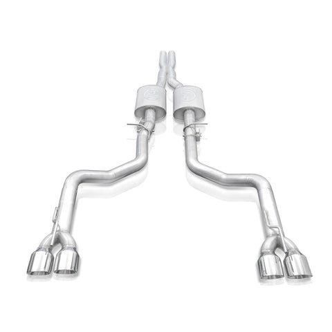 Stainless Works 15-19 Dodge Challenger 6.2L/6.4L Hemi 3in Legend Catback X-Pipe w/4in Quad Tips - CHAL16CBL4