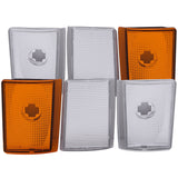 ANZO Corner Lights 1988-1993 Chevrolet C1500 Euro Corner Lights 4 Crystal Chrome / 2 Crystal Amber - 521032