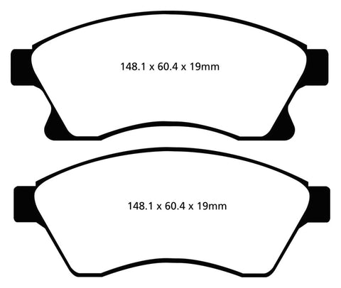 EBC 11+ Chevrolet Cruze 1.4 Turbo (10.9 inch front rotor) Greenstuff Front Brake Pads - DP22065