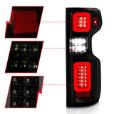ANZO 19-21 Chevy Silverado Work Truck Full LED Taillights Blk Housing Smoke Lens G2 (w/C light Bars) - 311418