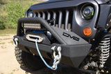 DV8 Offroad 07-18 Jeep Wrangler JK/JL FS-15 Steel Stubby Front Bumper w/ Fog Lights - FBSHTB-15