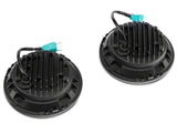 Raxiom 97-18 Jeep Wrangler TJ & JK 6-LED Headlights w/ Partial Halo- Blk Housing (Clear Lens) - J135442