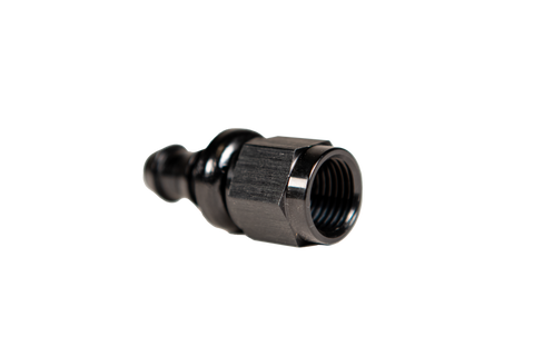 Fleece Performance Universal -6AN Straight to Hose Barb - Black - FPE-PL-00-06