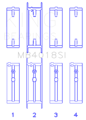 King Holden 231 (3800) V6 (Size STD) Main Bearing Set - MB4018SI