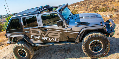 DV8 Offroad 07-18 Jeep Wrangler JK 2 Piece Fast Back Hard Top 4 Door - Black (DS Only) - HT07FB42
