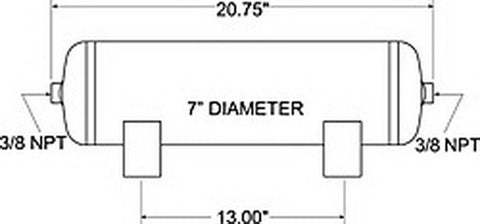 Firestone Air Tank 3 Gallon 7in. x 20.75in. (2) 3/8in. NPT Ports 150 PSI Max - Black (WR17609229) - 9229