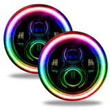 Oracle 7in High Powered LED Headlights - Black Bezel - ColorSHIFT No Controller - 5769-334